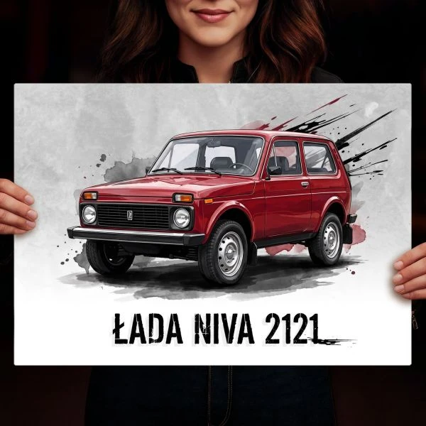 Dekoracyjny plakat metalowy Łada NIVA 2121